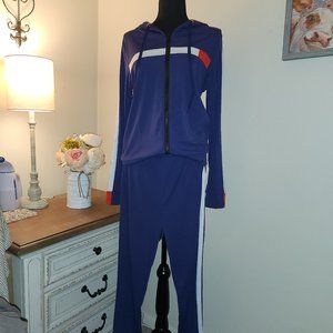 Athletic Chic: Women's Blue Tracksuit